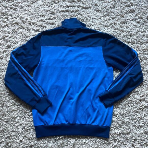 Vintage 1980s Adidas Tracksuit Zip Up Track Suit Jacket Size M Soccer Blue Red - Picture 7 of 12